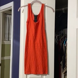 Bebe Orange Bandage Mini Dress